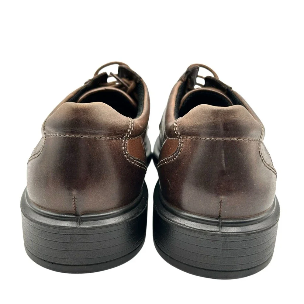 ECCO Men Brown Leather Derby Square Toe Lace Up Dress Shoes Comfort Size 40 US 6